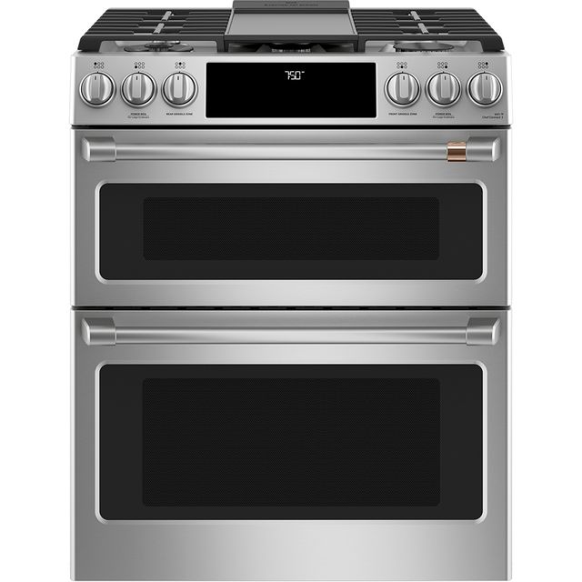 Café™ 30" Stainless Steel Slide In Double Oven Gas Range 1