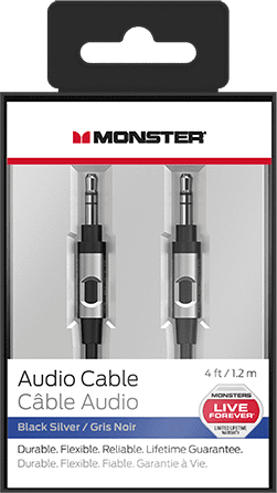 Monster® 4' Mobile Audio Cable-Black/Silver 1