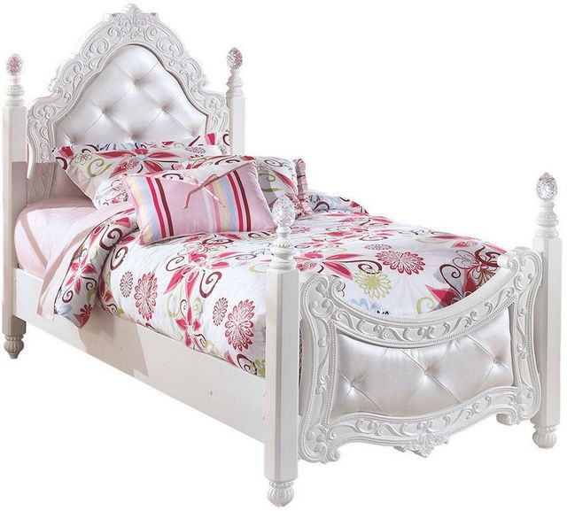 Signature Design by Ashley® Exquisite White Twin Poster Bed-0