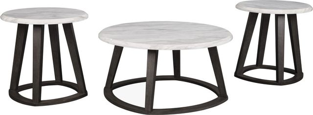 Signature Design by Ashley® Luvoni 3 Piece White/Dark Charcoal Gray Occasional Table Set-0