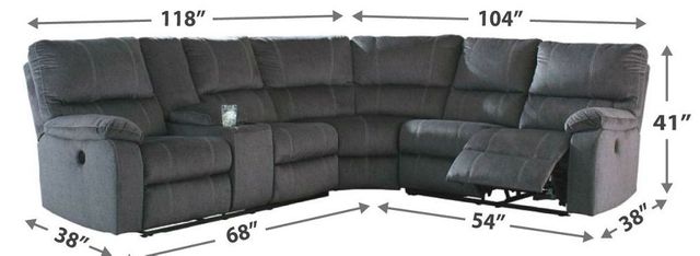 Signature Design by Ashley® Urbino Charcoal 3-Piece Reclining Sectional with Power-1