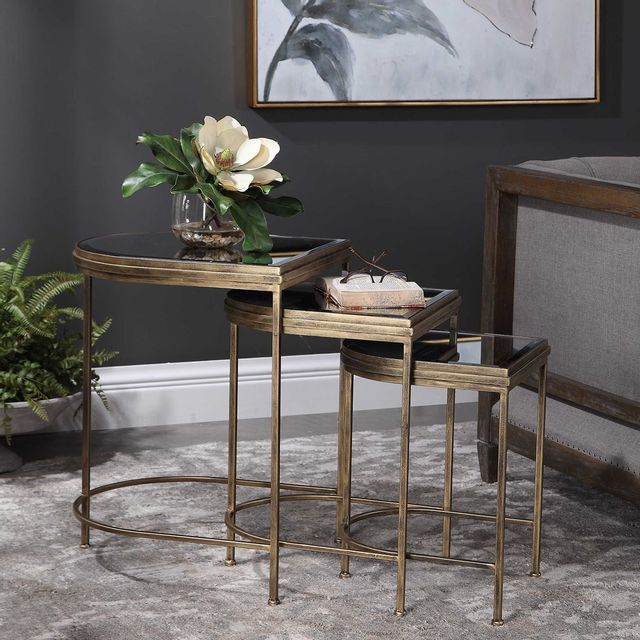 Uttermost® India Set of 3 Gold Nesting Tables Set 4