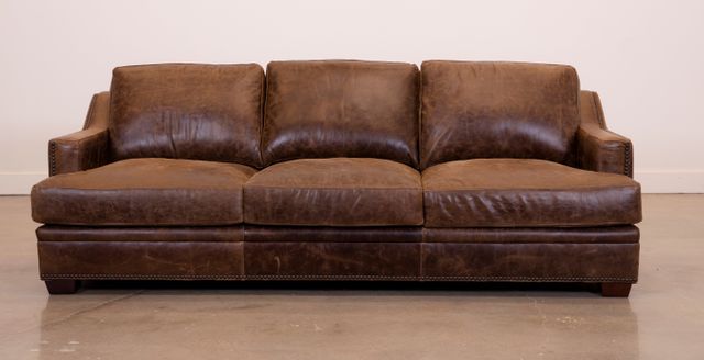 USA Premium Leather Furniture 9397 Ancient Brown All Leather Sofa-1