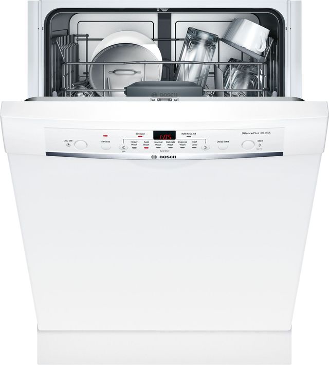 Bosch® Ascenta® Series 24" White Built In Dishwasher-2
