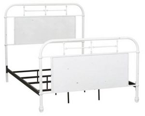 Liberty Vintage Antique White Youth Twin Distressed Metal Bed