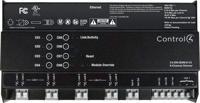 Control4® DIN-Rail 8-Channel Adaptive Phase Dimmer V2 1