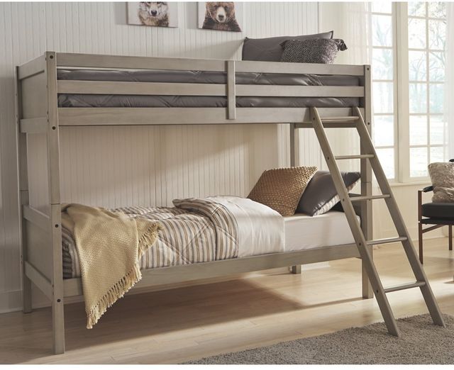 Signature Design by Ashley® Lettner Light Gray Twin/Twin Bunk Bed w/Ladder 5