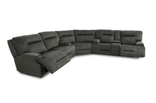 Manwah Power Reclining Sectional with Power Headrest