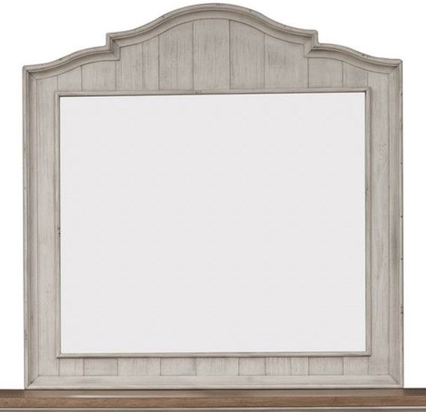 Liberty Farmhouse Reimagined 4-Piece Antique White/Chestnut Queen Sleigh Bed Set 4