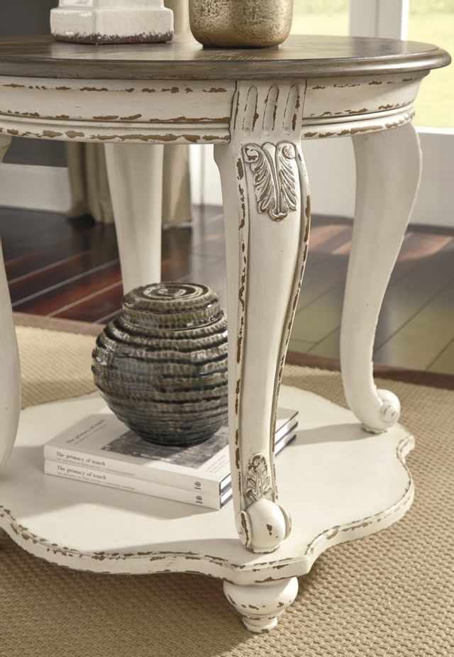 Signature Design by Ashley® Realyn White/Brown Round End Table 5