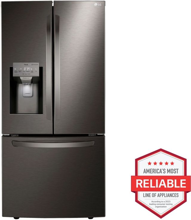 LG 33 in. 24.5 Cu. Ft. PrintProof™ Black Stainless Steel French Door Refrigerator-1