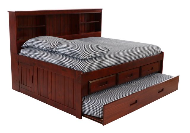 Donco Trading Company Full Bookcase Daybed With Under Bed Drawer Storage And Twin Trundle Bed-0
