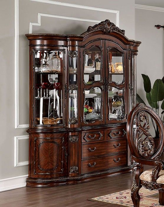 Furniture of America® Normandy Brown Cherry Hutch and Buffet Set