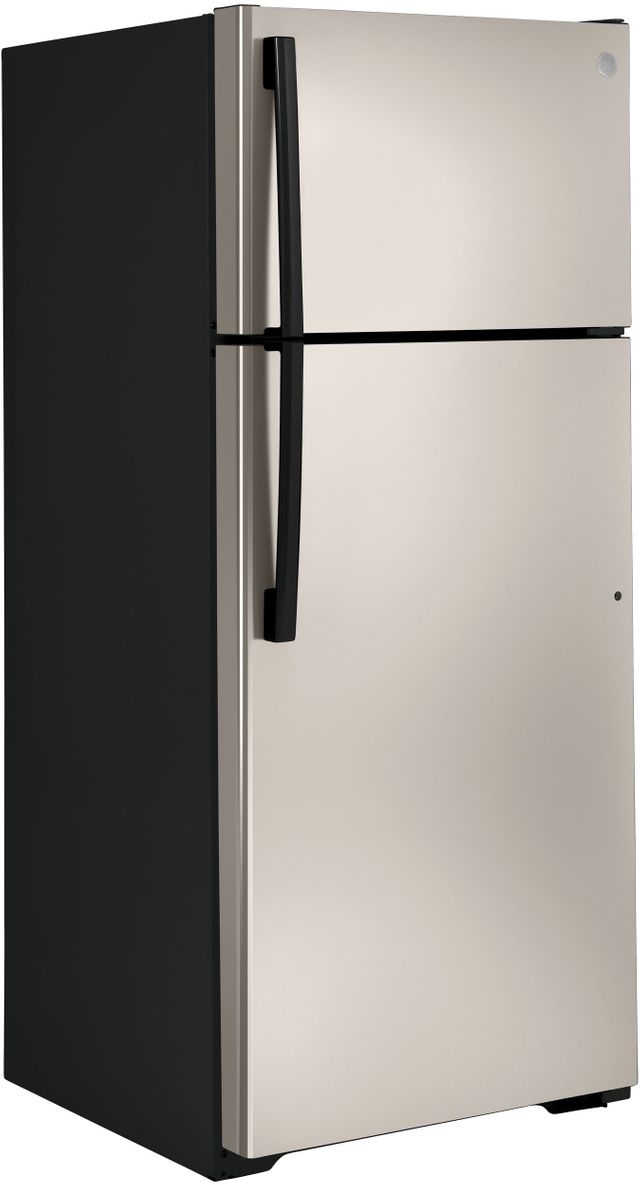 GE® 17.5 Cu. Ft. Silver Steel Top Freezer Refrigerator-3