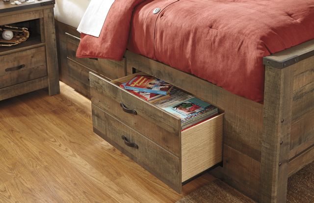 Signature Design by Ashley® Trinell Rustic Brown Under Bed Storage with Side Rail