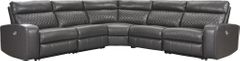 Signature Design by Ashley® Samperstone 5-Piece Gray Power Reclining Sectional