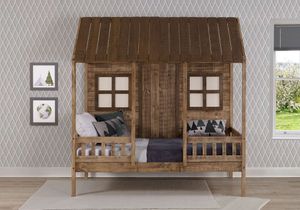 Donco Kids Rustic Driftwood Twin Front Porch Loft Bed