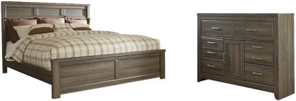 Signature Design by Ashley® Juararo 2-Piece Dark Brown California King Panel Bed Set