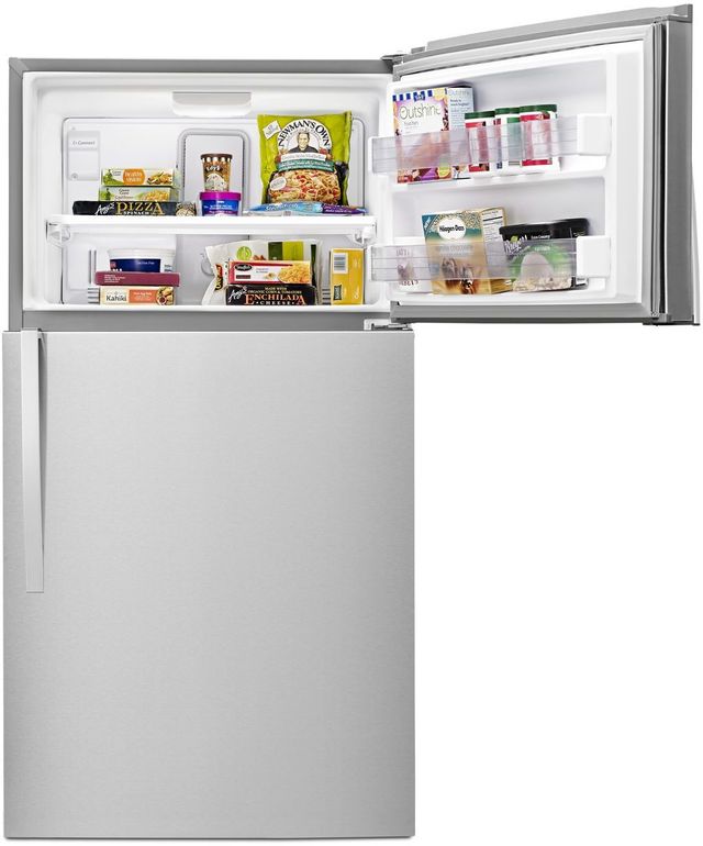 Whirlpool® 21.3 Cu. Ft. Monochromatic Stainless Steel Top Freezer Refrigerator 10