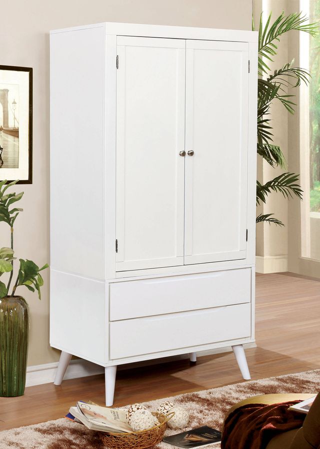 Furniture of America® Lennart II White Armoire 2