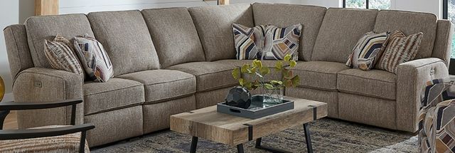 Southern Motion™ City Limits 6-Piece Sisal Sectional Sofa with Power Headrest