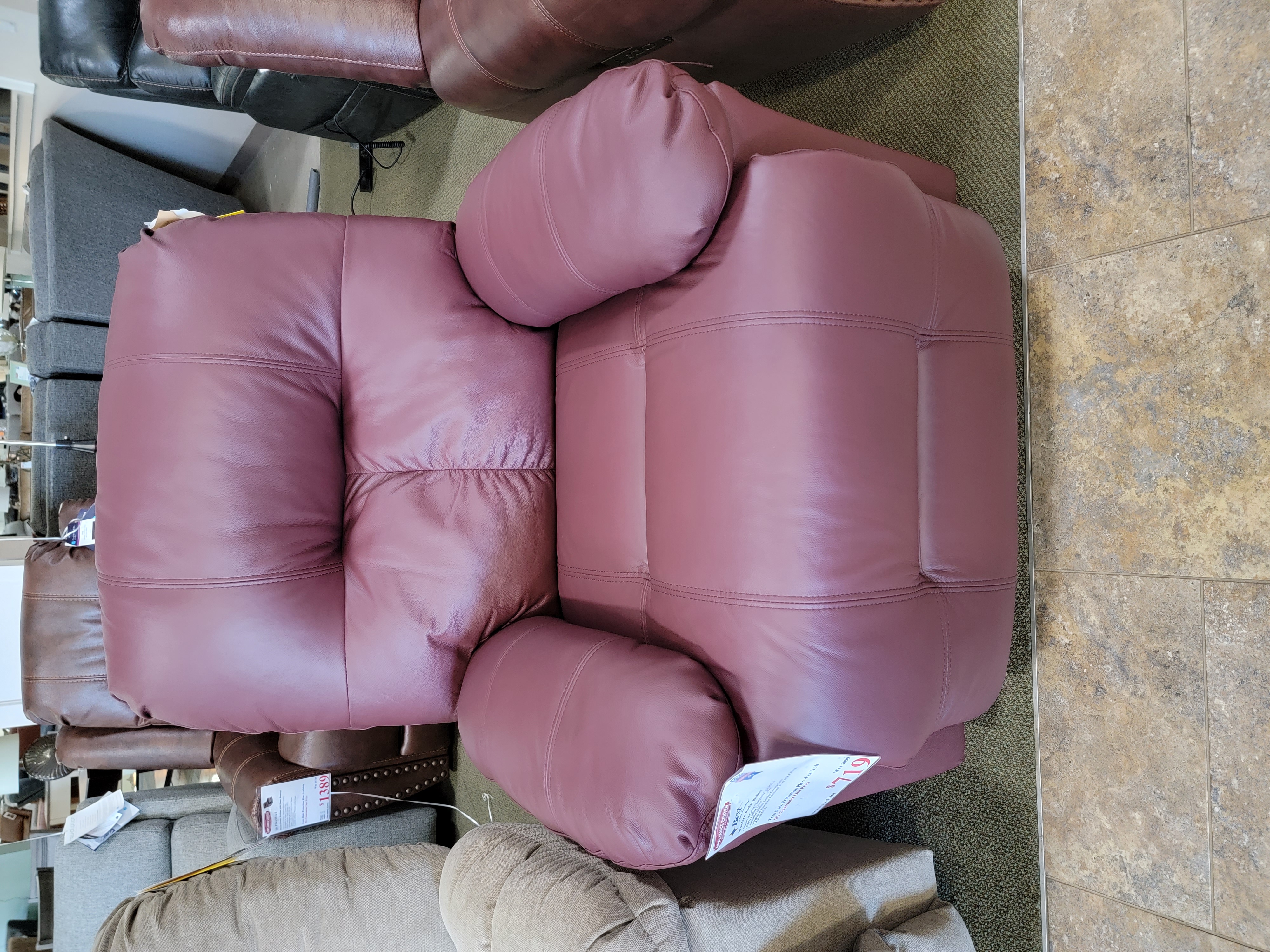 Oxblood leather recliner online chair