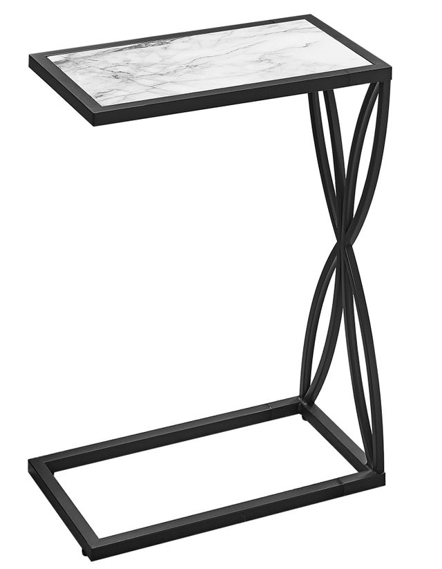 Monarch Specialties Inc. Grey 25" Accent Table with Black Metal Base