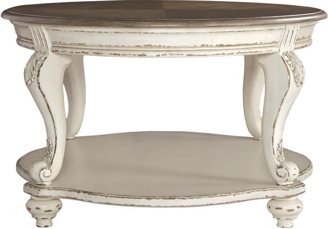 Signature Design by Ashley® Realyn White/Brown Oval Coffee Table 2