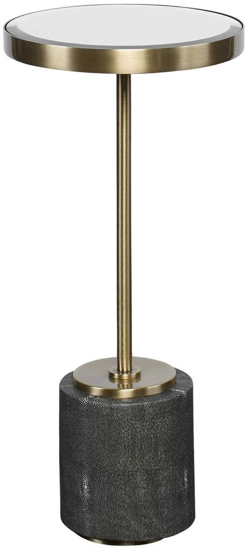 Uttermost® Laurier Brushed Brass/Gray Mirrored Accent Table