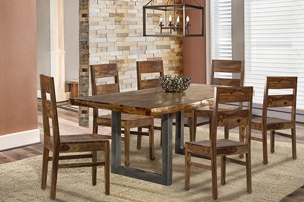 Hillsdale Furniture Emerson 7-Piece Sheesham Rectangle Dining Set With ...