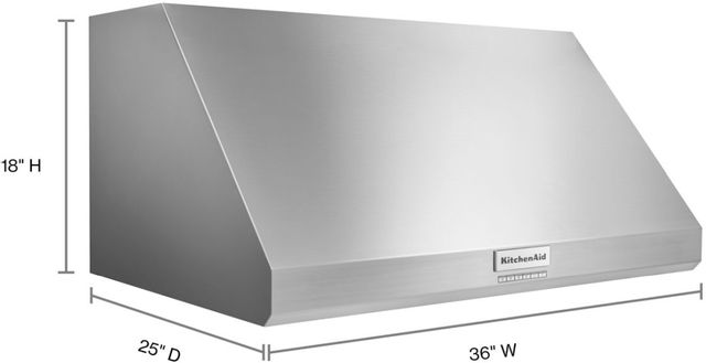 KitchenAid® 36" Stainless Steel Commercial-Style Wall Mounted Range Hood 5