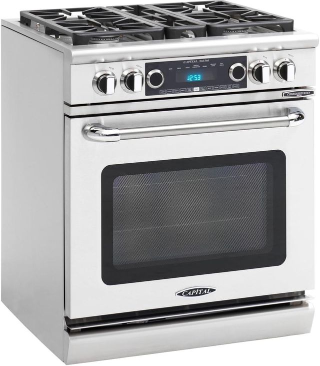 Capital Connoisseurian 30" Stainless Steel Free Standing Dual Fuel Range-2