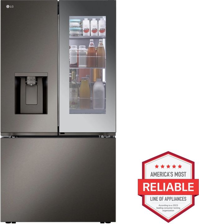 LG 26 Cu. Ft. PrintProof™ Black Stainless Steel Counter Depth French Door Refrigerator -1