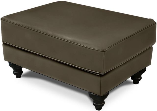 England Furniture Brooks Dark Brown Leather Ottoman-1