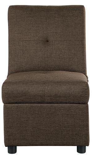 Homelegance Denby Brown Fabric Storage Ottoman/Chair
