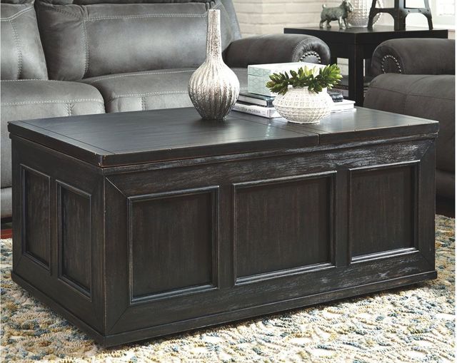 Signature Design by Ashley® Gavelston Rubbed Black Lift Top Coffee Table 2