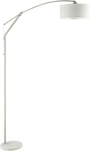 Coaster® Krester Brushed Steel And Chrome Arched Floor Lamp