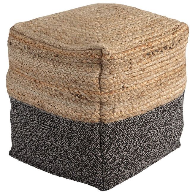 Signature Design by Ashley® Sweed Natural/Black Valley Square Pouf