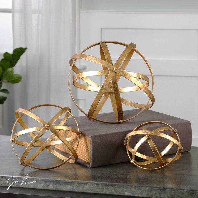Uttermost® by Jim Parsons Stetson Gold Spheres-1