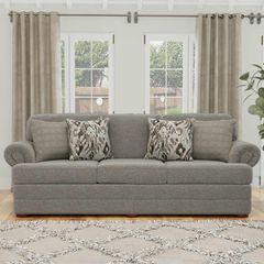 England Furniture Knox Handwoven Linen Sofa with Tribecca Graphite & Spiffy Paver Pillows
