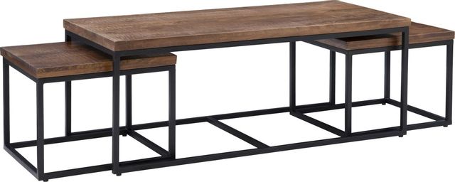 Powell® Ellery 3-Piece Brown/Black Living Room Table Set-0