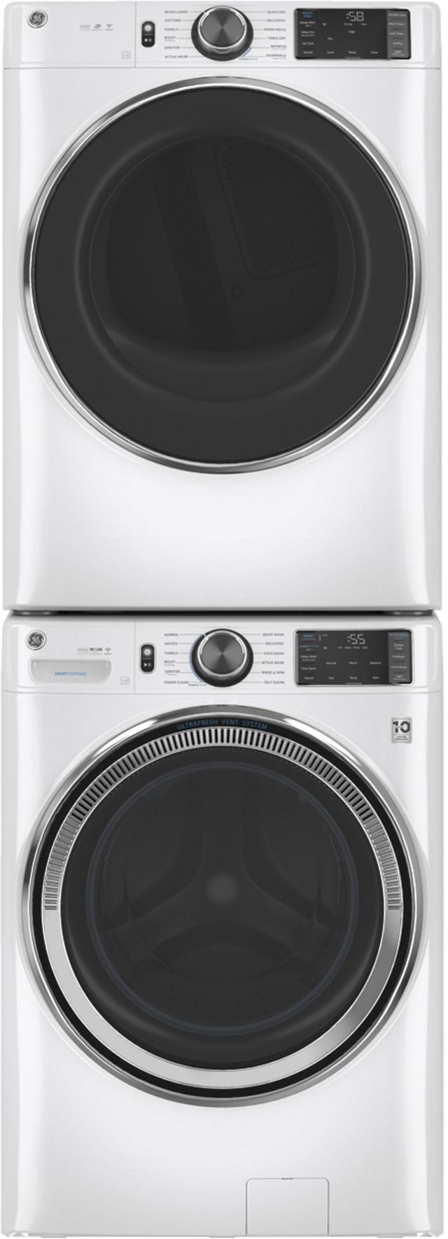 GE® 7.8 Cu. Ft. White Smart Front Load Gas Dryer 17