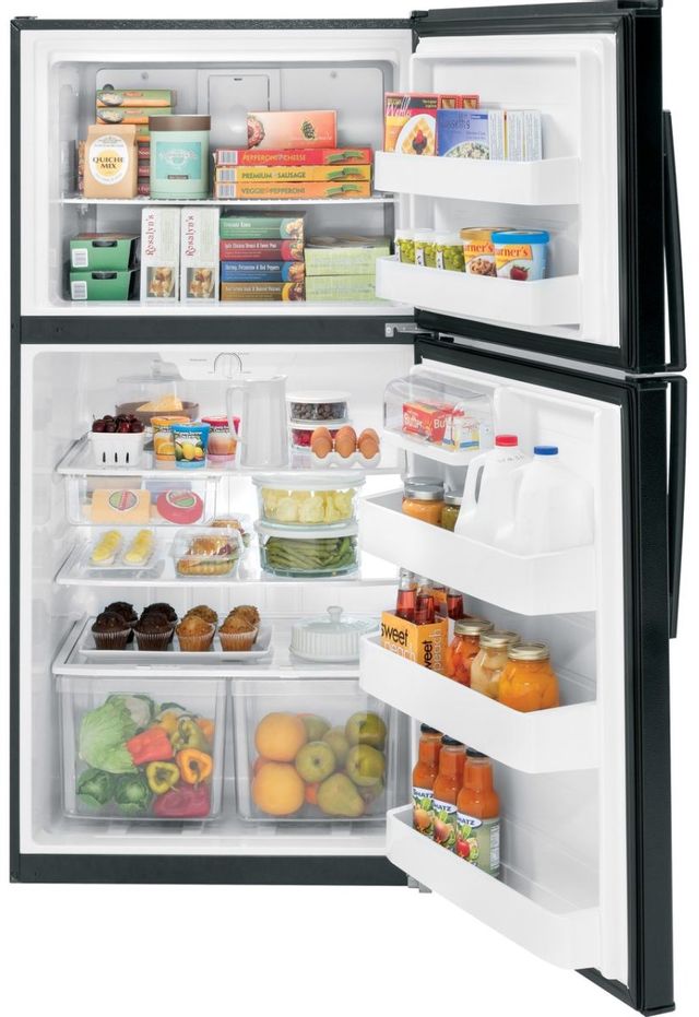 GE 21.2 Cu. Ft. Top Freezer Refrigerator-Black-GTE21GTHBB *Scratch and Dent Price $821.00 Call for Availability* 3