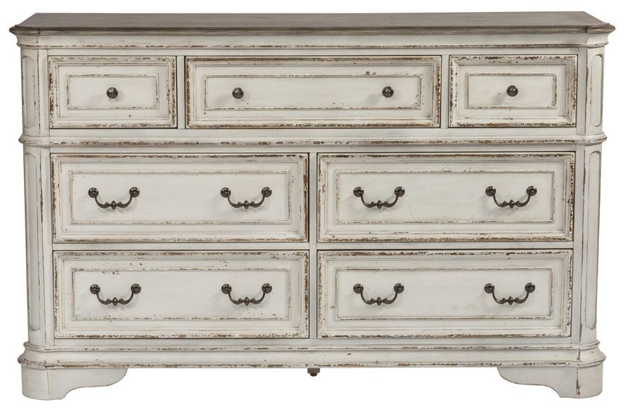 Liberty Furniture Magnolia Manor Antique White 7 Drawer Dresser-244-BR31