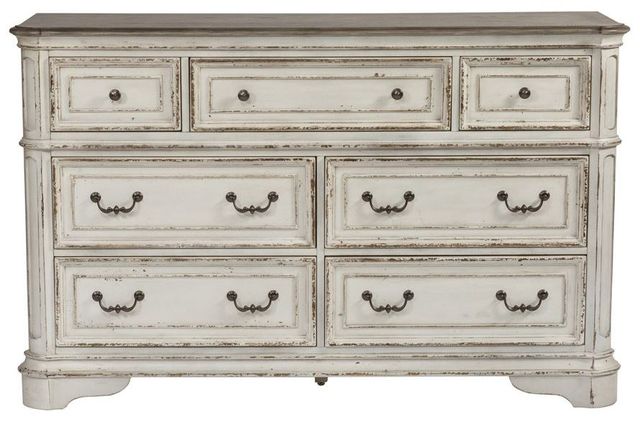 Liberty Furniture Magnolia Manor Antique White 7 Drawer Dresser 0