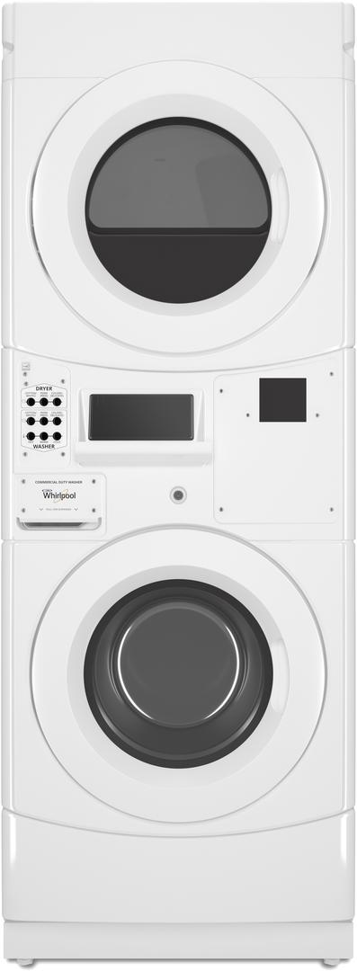 Whirlpool® Commercial 3.1 Cu. Ft. Washer, 6.7 Cu. Ft. Dryer White Stack Laundry