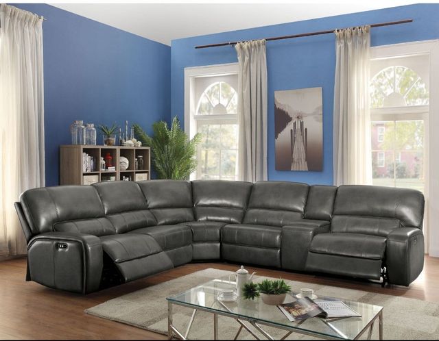 ACME Furniture Saul Multi-Piece Gray Power Motion Sectional 1