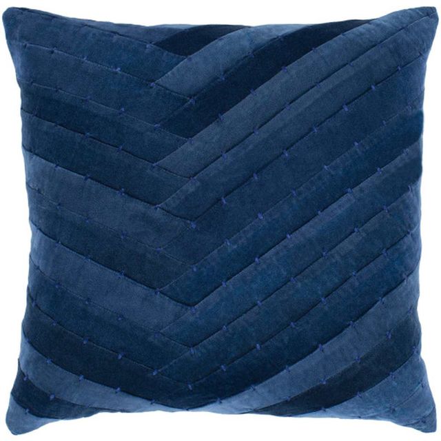 Surya Aviana Dark Blue 22"x22" Pillow Shell with Down Insert-0