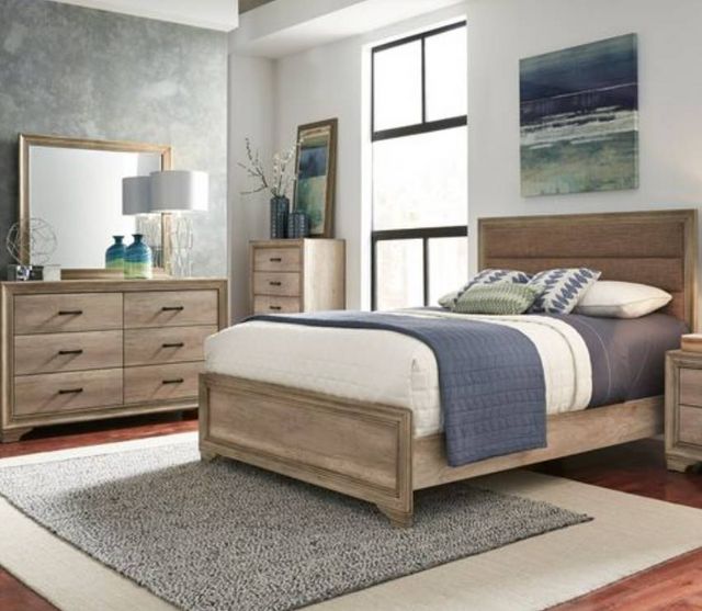 Liberty Sun Valley 4-Piece Sandstone California King Upholstered Bed Set-0