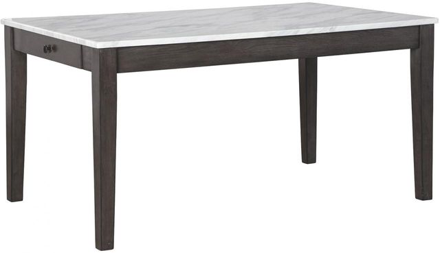 Benchcraft® Luvoni White/Dark Charcoal Gray Rectangular Dining Room Table-0